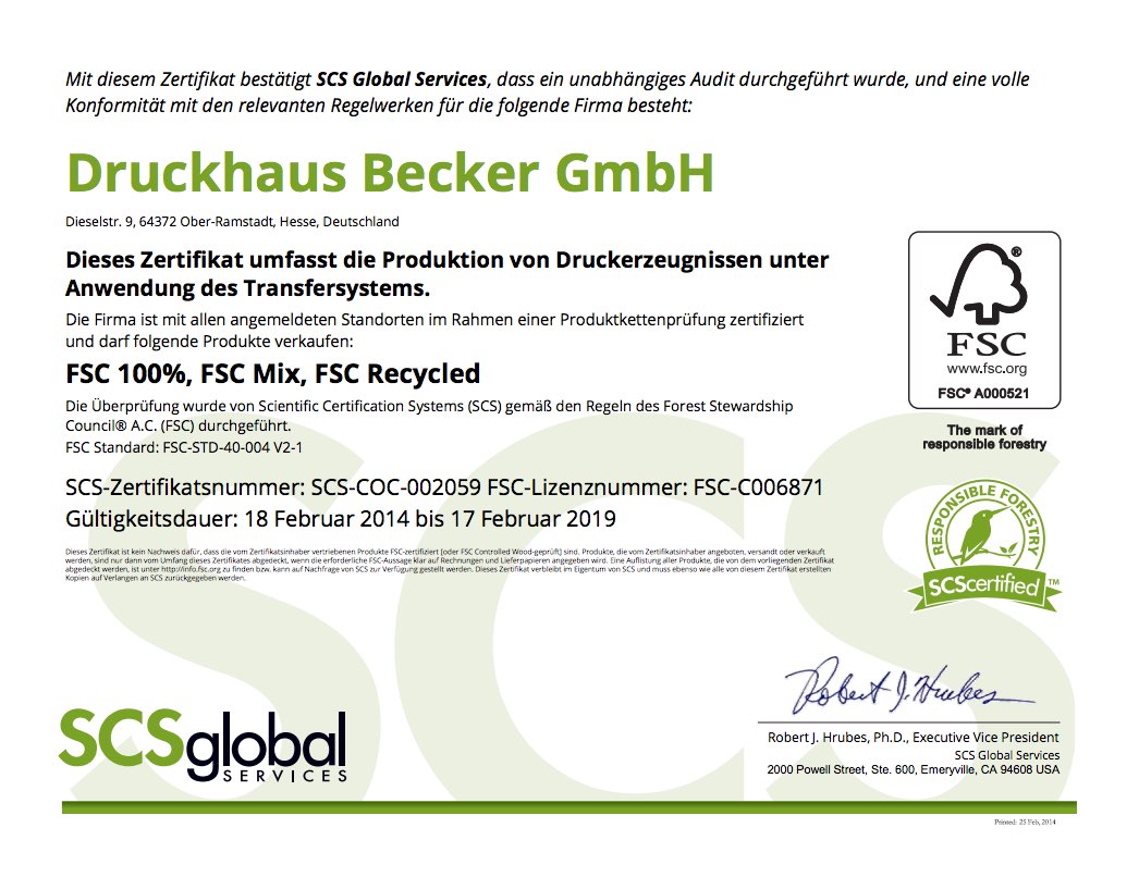 FSC-Zertifikat-Druckhaus-Becker