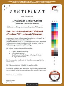 Viertes Premium-PSO Audit für die Druckhaus Becker GmbH!